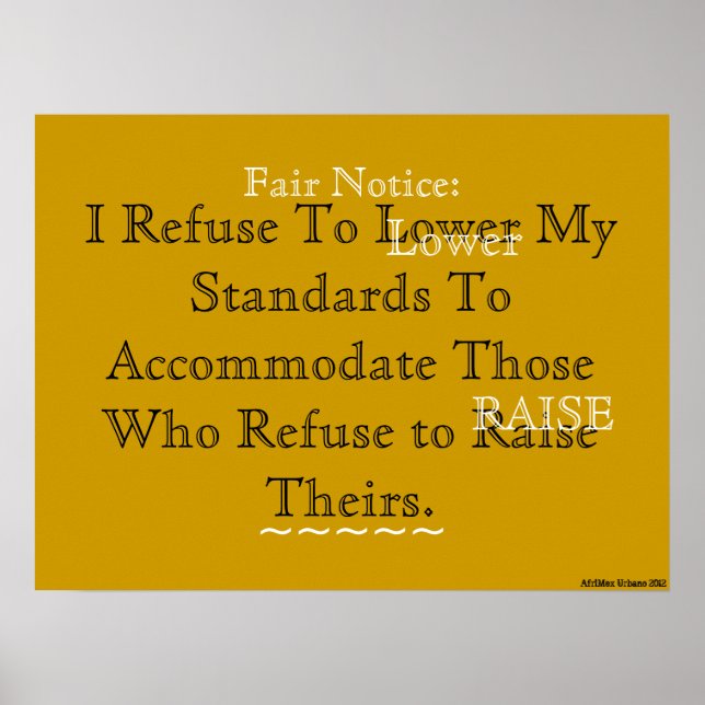 AfriMex Urbano Motto "Me Niego..." Póster (Frente)