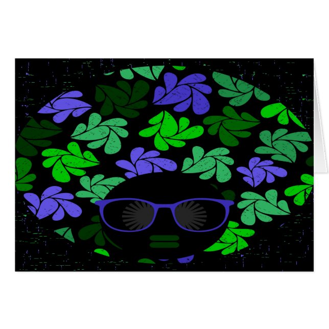 Afro Diva Verde y Azul (Anverso (Horizontal))