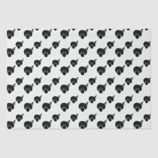 afro y recoger papel de tejido blanco y negro