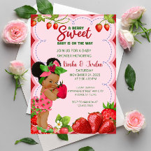 Afroafro fresa Baby Shower invitación a ser africa