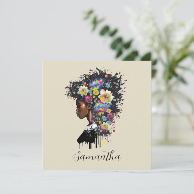 Afroamericana con flores (Anverso de pie)