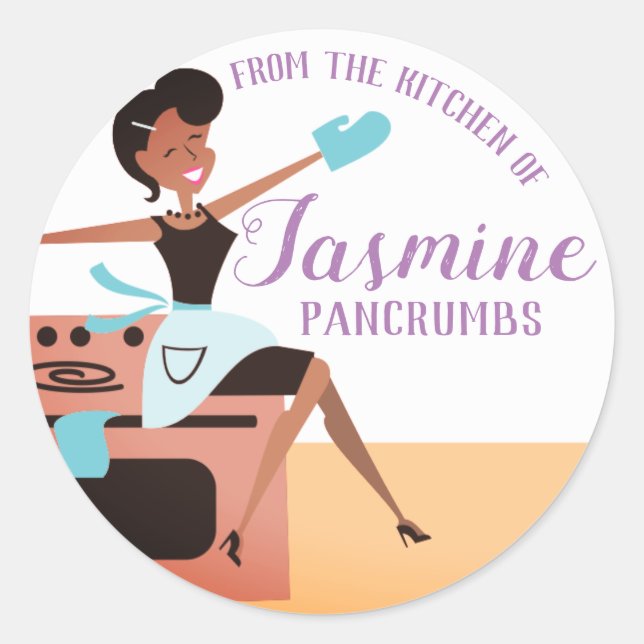 Afroamericano de la cocina de pegatinas (Anverso)