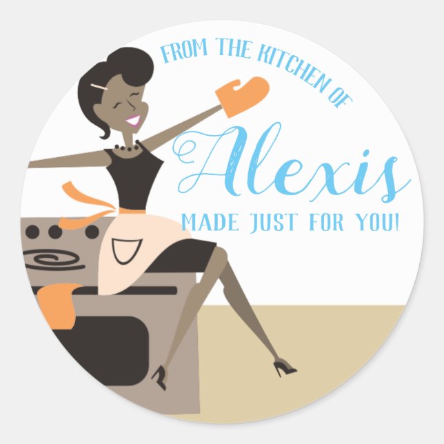 Afroamericano de la cocina de pegatinas (Anverso)