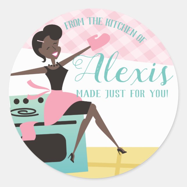 Afroamericano de la cocina de pegatinas (Anverso)