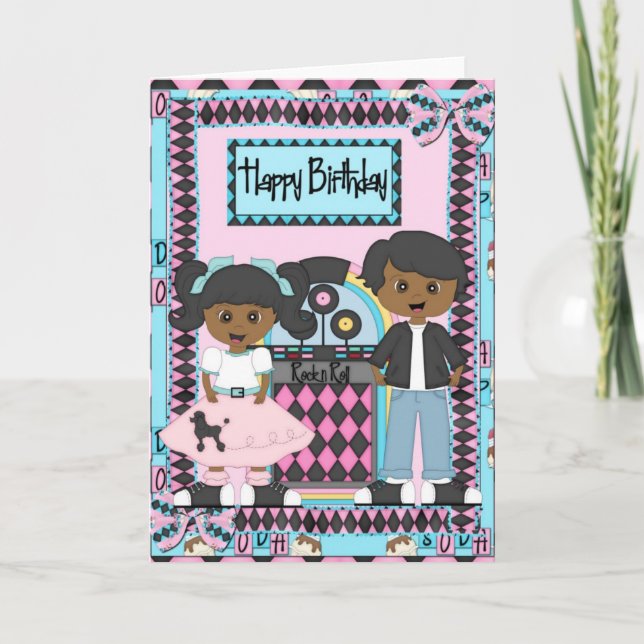 Afroamericano de la tarjeta de cumpleaños del (Anverso)