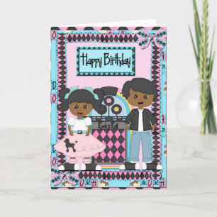 Afroamericano de la tarjeta de cumpleaños del