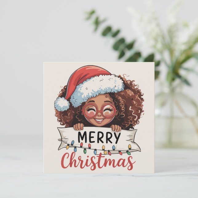 Afroamericano Feliz Navidad Africano Negro  (Anverso de pie)