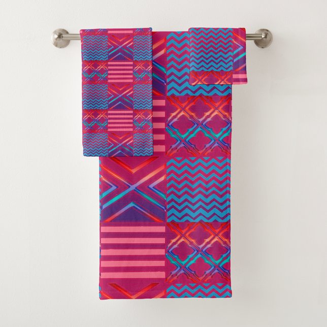 Afrocentric Geometric Print Bath Towel Set (Subido por el creador)