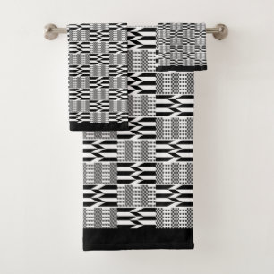 Afrocéntrico Kente blanco y negro