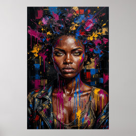 Afrofuturismo Urbano Reina Negra Arte de Goteo de