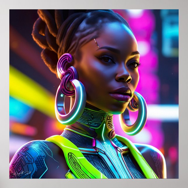 Afrofuturista africana Poster de arte moderno (Frente)