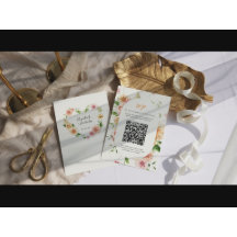 Afterglow Garden Floral Heart Código QR RSVP Boda