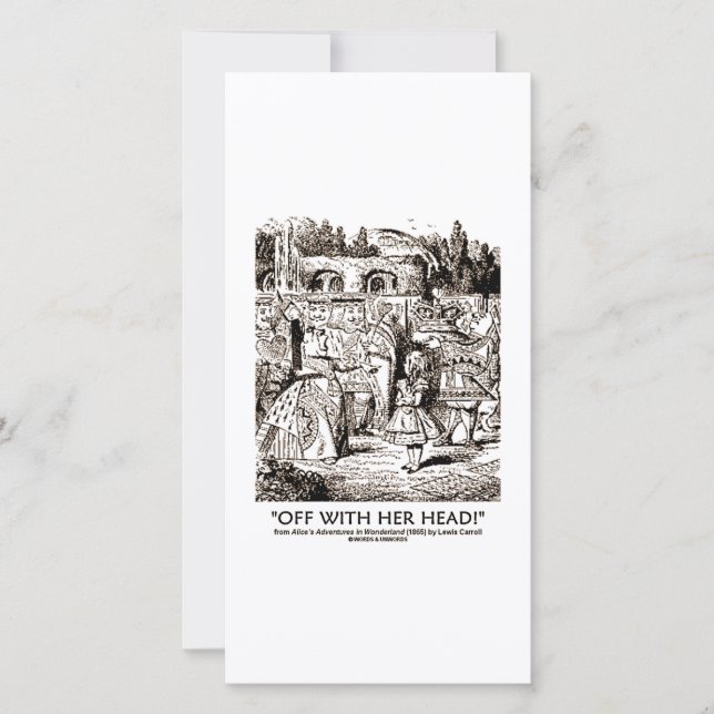 Afuera Con Su Cabeza De Maravilla Alice Queen Cita (Anverso)