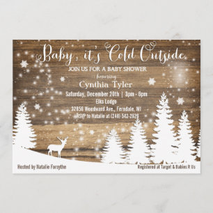 Afuera hace frío, bebé Invitación de baby shower d