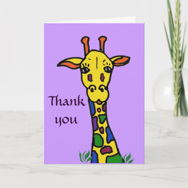 AG- Giraffe - Tarjeta de agradecimiento (Anverso)