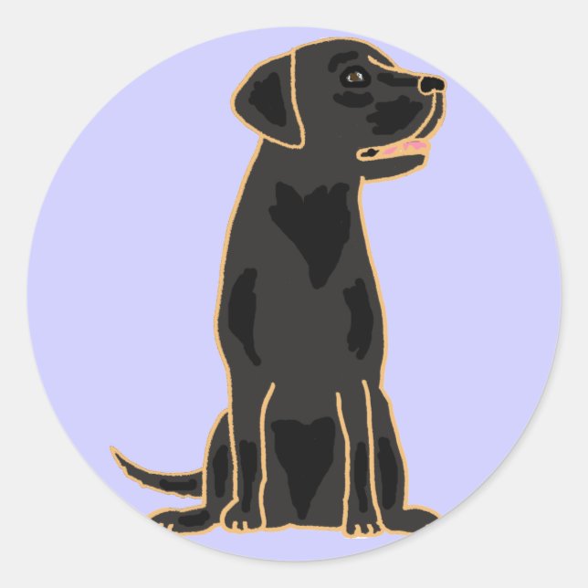 AG- Pegatinas de la Ronda de Labrador Negro (Anverso)