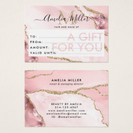 Agante de Purpurina de oro rosado con certificado 