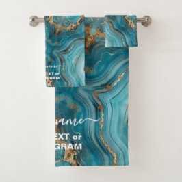 Agante Purpurina turquesa y dorado