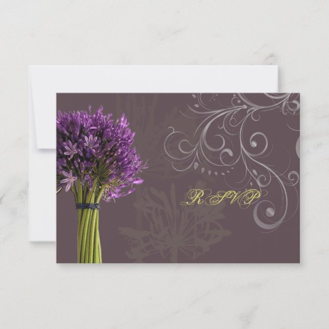 Agapanthus RSVP | Color de fondo personalizable (Anverso)