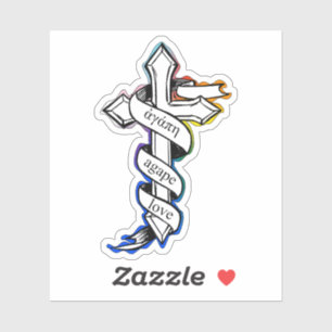 Agape Love Cross Pegatina