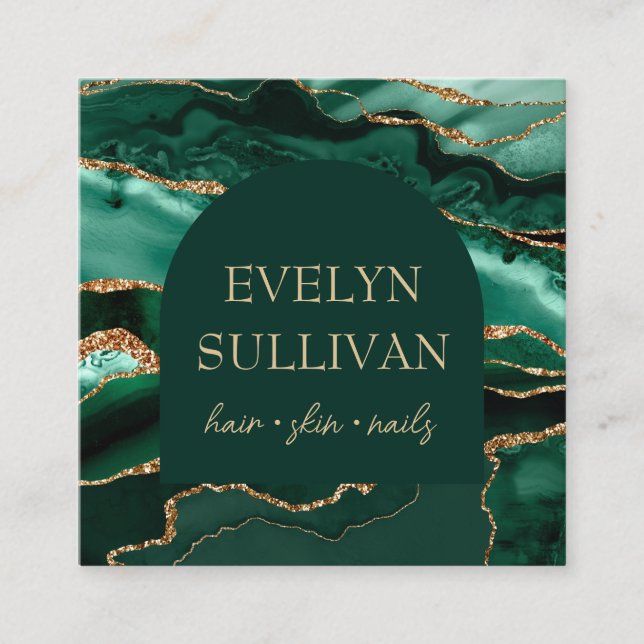 Agar verde esmeralda y tarjeta de visita para arco (Anverso)