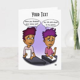 Agarrado En Tarjeta De Saludo De Lápiz