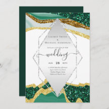 Ágata de Oro Esmeralda - Invitación de Boda Modern