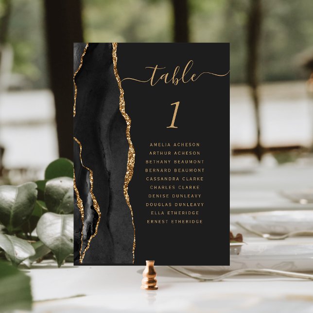 Ágata de Oro Negro Número de Mesa de Boda 5x7 Oscu (Subido por el creador)