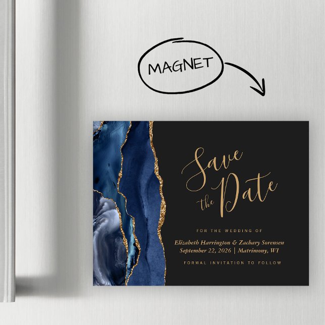 Agate de oro azul marino magnético oscuro salva la (Subido por el creador)