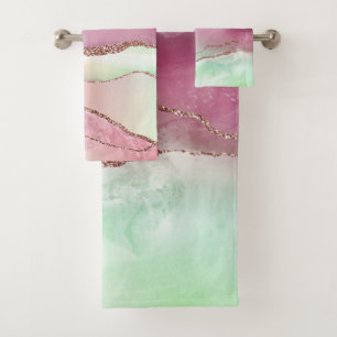 Agate de sandía Neo Mint Green y Cassis Pink