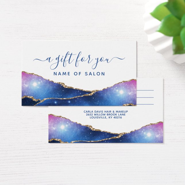 Agate Galaxy Celestial Stars Salon Gift Card (Escritorio)