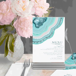 Agate Geode Purpurina Boda Verde azulada ID647