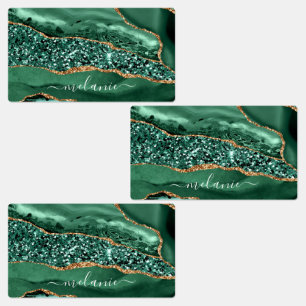 Agate Green Gold Purpurina Geode Tus Etiquetas De 