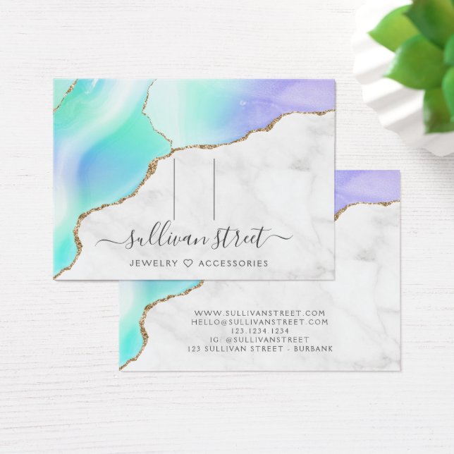 Agate Marble Hair Clip Barrette Display Card (Escritorio)