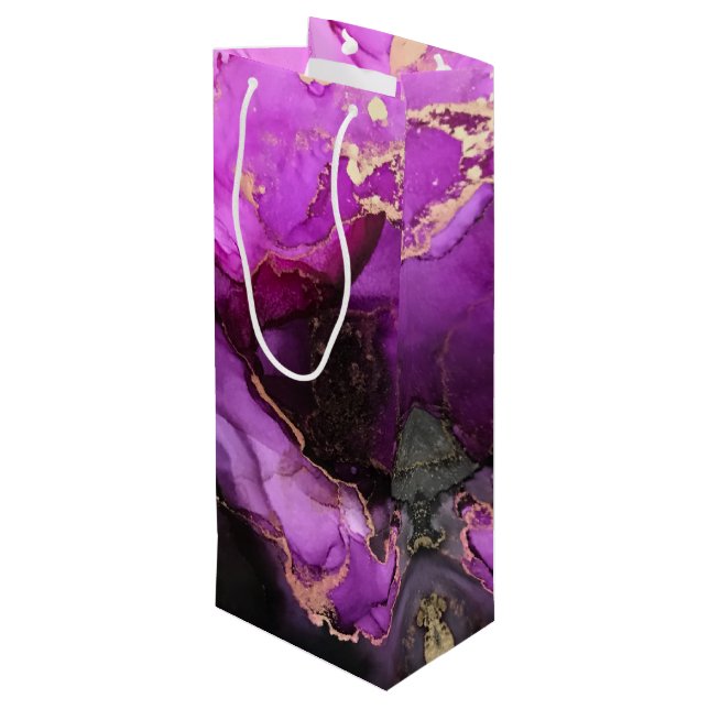 Agate Marbling Black Purple Gold Bolsa de regalo g (Angulo reverso)