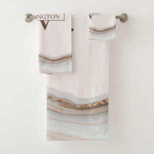 Agate Stone Marble Monograma Nombre