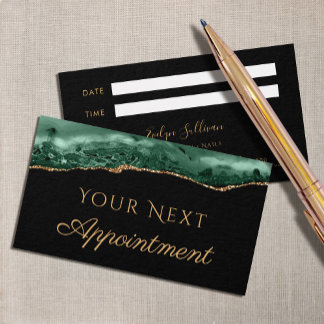 Agate verde esmeralda en tarjeta de cita negra