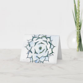 Agave en tarjeta de saludo de nieve