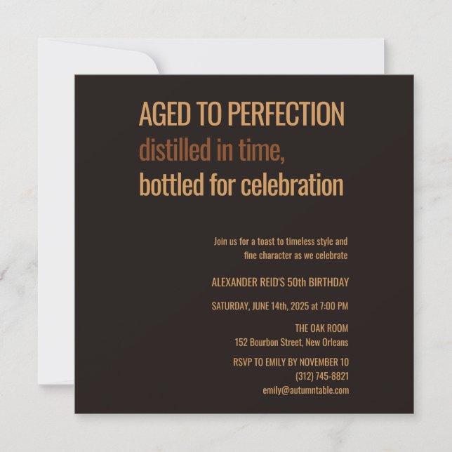 Aged to Perfection | Whisky Birthday (Anverso)