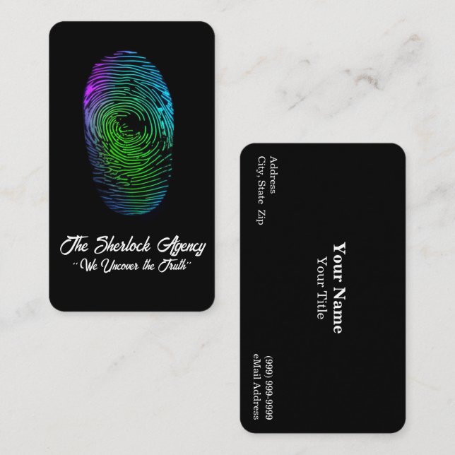 Agencia de detectives / Tarjeta de presentación de (Anverso / Reverso)