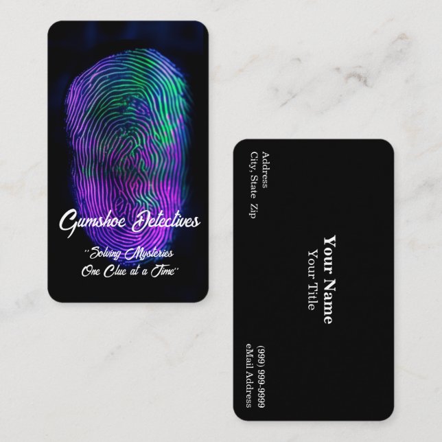 Agencia de detectives / Tarjeta de presentación de (Anverso / Reverso)