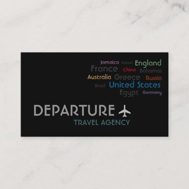 Agencia de viajes, agente, tarjeta de presentación (Anverso)