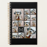 Agenda 13 Collage de fotos Monograma negro - Puede editar<br><div class="desc">Un diseño con un fondo básico. Utiliza hasta trece fotos cuadradas para crear un regalo único y personal. Si necesita ajustar las imágenes,  haga clic en la herramienta personalizar para realizar cambios.</div>