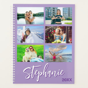 Agenda 14 Collage de Fotos Personalizado Morado Pálido