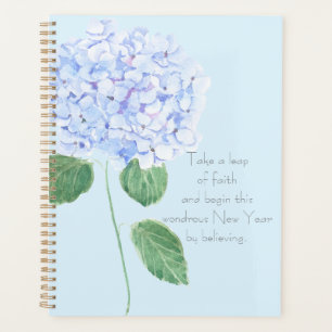 Agenda 1 azul morado hidrangea flores pintadas a mano