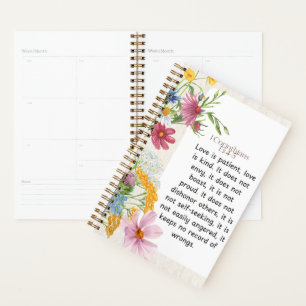 Agenda 1 Corintios 13:4-5 Diseño en Acuarela Suave