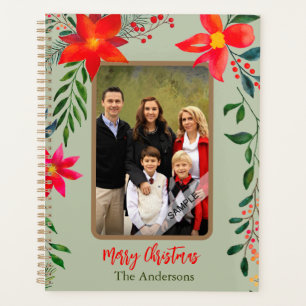 Agenda 1 Foto Feliz Navidad acuarela Fiesta floral