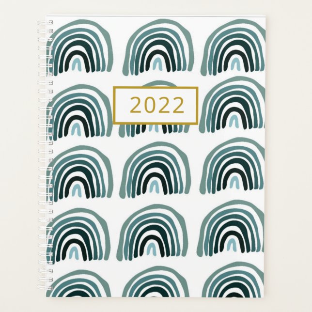 Agenda 2022 Daily Planner Modern Rainbow Minimalista (Anverso)