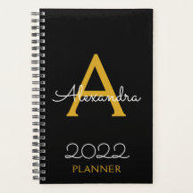 2022 Dorado Negro Monograma Elegante
