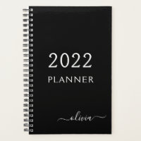 2022 Negro Blanco Guion Femenino Monograma Nombre